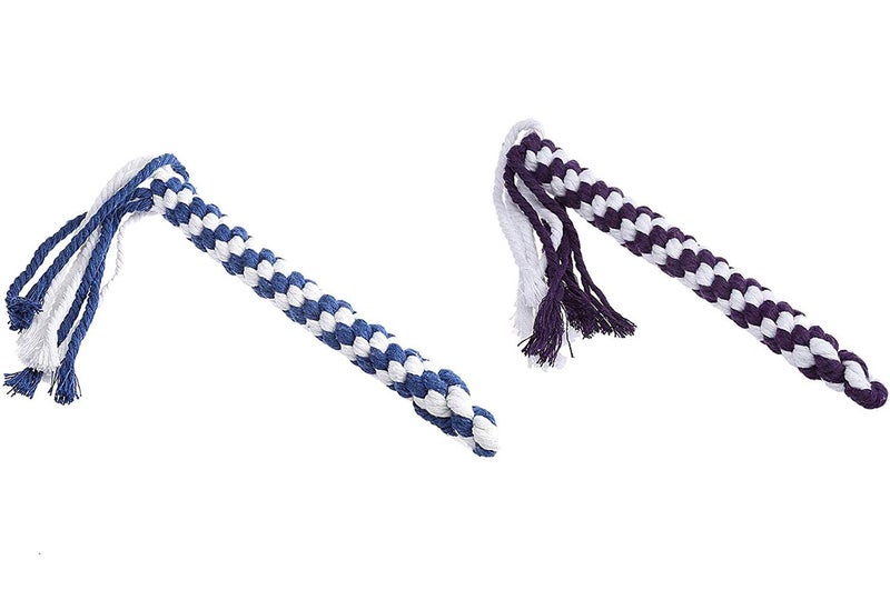 AMYESE Interactive Dog Toys - Extendable Flirt Pole with 2pcs Braided Rope Tugs for Dog Outdoor Entertainment, Train and Exercise, Blue, Size L - Image 4